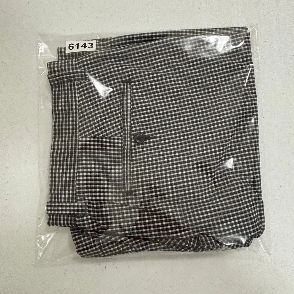 J.Crew Mens Gingham Chino Shorts Navy Blue White Check Cotton Size 35